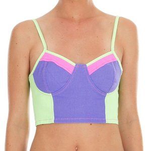 Minkpink Colorblock Crop Top Sz M New bustier